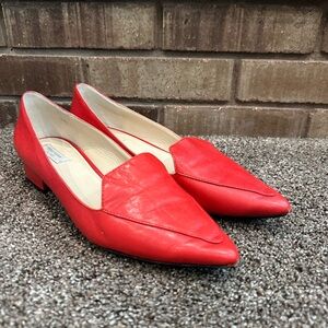 Cole Haan Red Leather Pointed Toe Loafers Flats Size 8